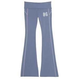 NWOT Victoria's Secret Dusty Iris Blue Cotton Foldover Flare Legging Size Medium